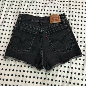 Levi's high rise black jean shorts
